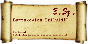 Bartakovics Szilvió névjegykártya
